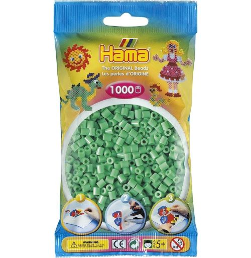 Sachet de 1000 perles a repasser hama midi vert clair - loisirs creatifs - 207-11