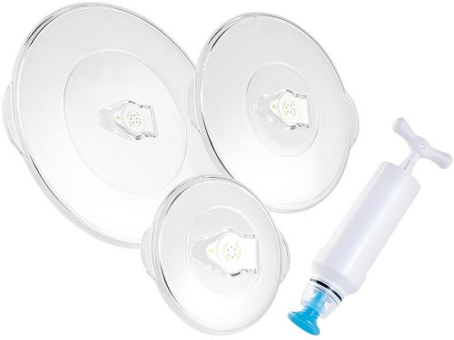 Pompe manuelle pour mise sous vide avec 3 couvercles