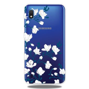 بائع Coque en TPU impression de motifs extrêmement claire fleur blanche pour votre Samsung Galaxy A10