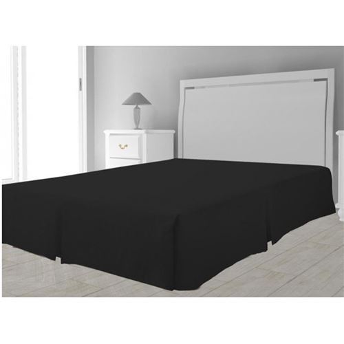 Cache sommier microfibre 90 x 190 cm - Noir