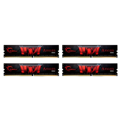 G.Skill AEGIS - DDR4 - kit - 64 Go: 4 x 16 Go - DIMM 288 broches - 3200 MHz / PC4-25600 - CL16 - 1.35 V - mémoire sans tampon - non ECC