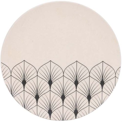The Home Deco Factory - Assiette en fibre de bambou Eco concept 20 cm Feuilles