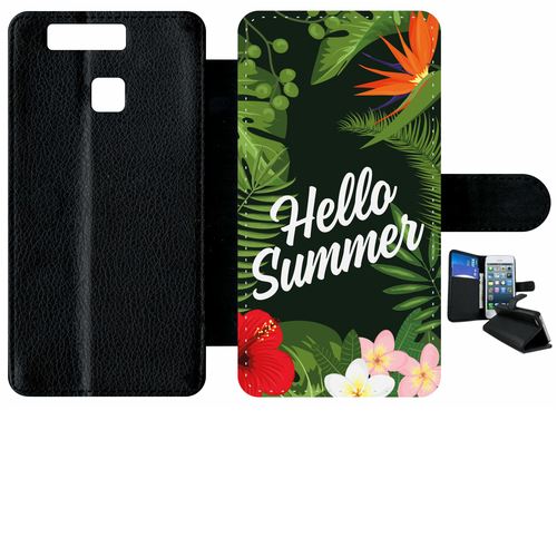 Etui À Rabat Huawei P9 Hello Summer Tropical Fond Vert 2