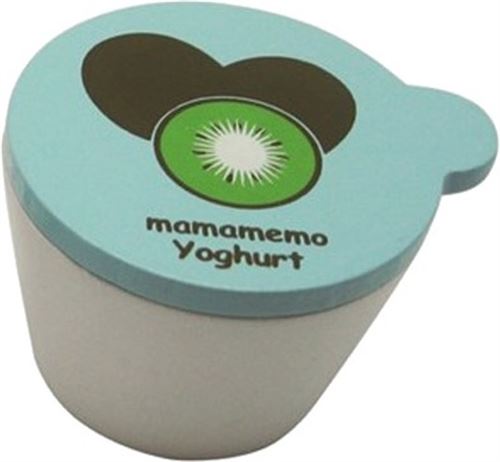Mamamemo bois contenant de yogourt Kiwi 4 cm blanc / bleu