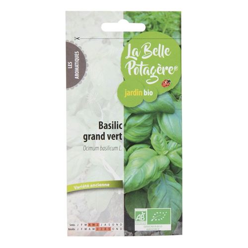 Graines à semer - Basilic grand vert - 0,5 g - La Belle Potagère