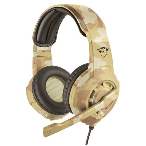 Trust GXT 310D Radius - Gaming - micro-casque - circum-aural - filaire - jack 3,5mm - Camouflage désert
