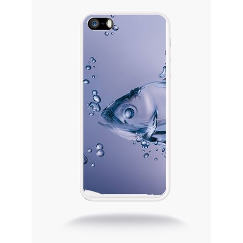 Coque Poisson D'eau Bulle Compatible Apple Iphone Se Silicone Blanc Mat