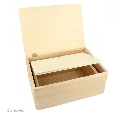 Boîtes gigognes en bois - Rectangulaire - 22 x 16 x 9 cm - Par 2