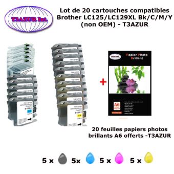 T3Azur - Lot de 8 Cartouches compatibles Brother MFC-J6520DW,MFC