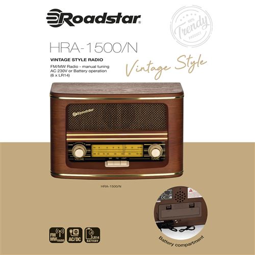 Radio Roadstar Radio Numérique Vintage DAB / DAB+ / FM Portable
