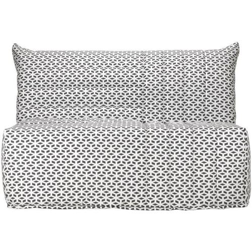 BULTEX Banquette BZ BECCI 3 places - L 142 x P 101 cm - Tissu noir et blanc