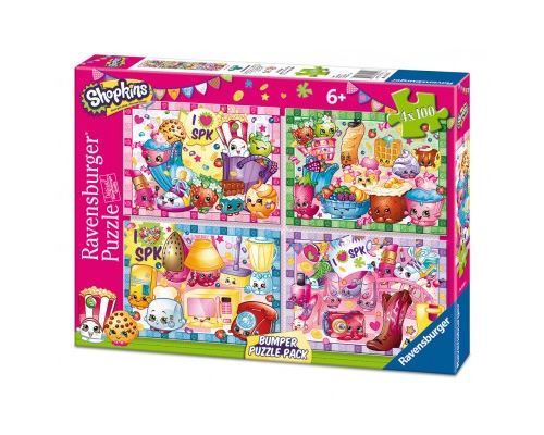 Puzzle 100 Pièces : 4 Puzzles - Shopkins Bumper Pack, Ravensburger