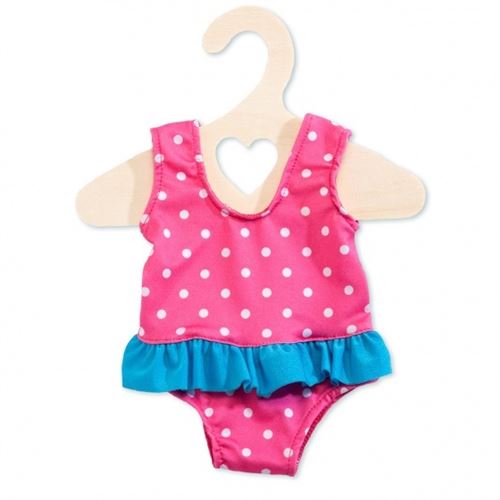 Heless maillot de bain poupée rose à pois blancs 35-45 cm