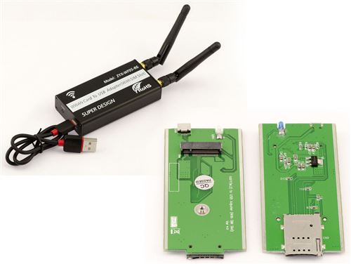 Adaptateur M2 vers USB pour module WWAN LTE Avec support carte SIM Compatible 3G 4G