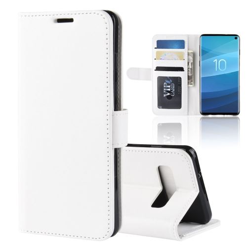 Etui en PU avec support blanc pour votre Samsung Galaxy S10