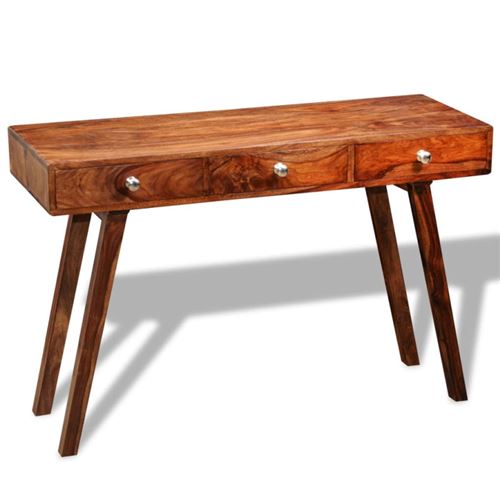 vidaXL Table console avec 3 tiroirs 76 cm Bois massif de Sesham