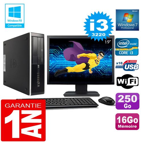 Pc hp compaq 8300 sff core i3-3220 ram 16go disque 250 go wifi w7 ecran 19' État correct -  reconditionné disponible sur Fnac