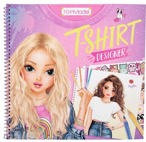 TOPModel Album coloriage et création T-Shirt Designer Candy