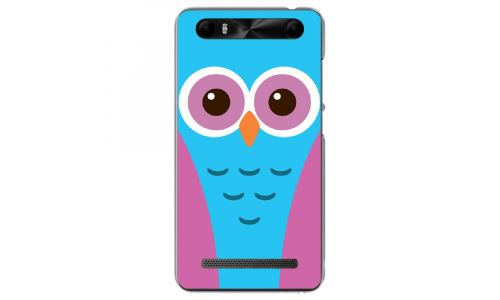Coque souple pour Konrow Just5 avec impression Motifs chouette bleue et rose