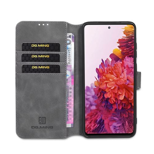 Etui Samsung Portefeuille Gris pour Samsung galaxy S20 FE - Antichoc Avec 3 Emplacement Cartes