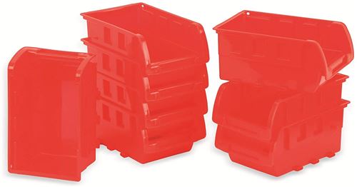 Kingzo Lot de 8 boîtes de rangement empilables Rouge 120 x 100 x 70 mm