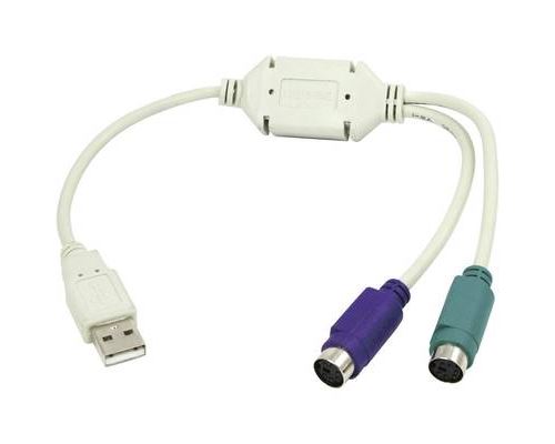 LogiLink USB 1.1 Câble de raccordement [1x USB 1.1 type A mâle - 2x PS/2 femelle]