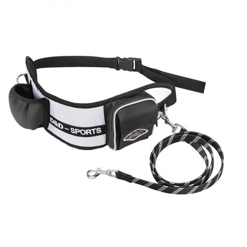 D&D Sports Active Walker Ceinture-laisse pour jogging SM - 110cm - Blanc - Pour petit chien
