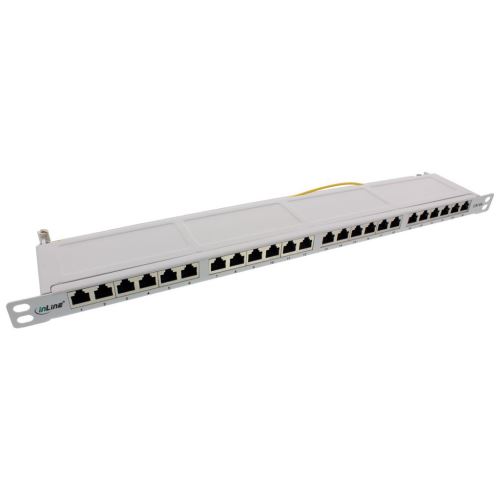Panneau de brassage 19 Cat.6A 24 ports 0.5U gris clair RAL7035