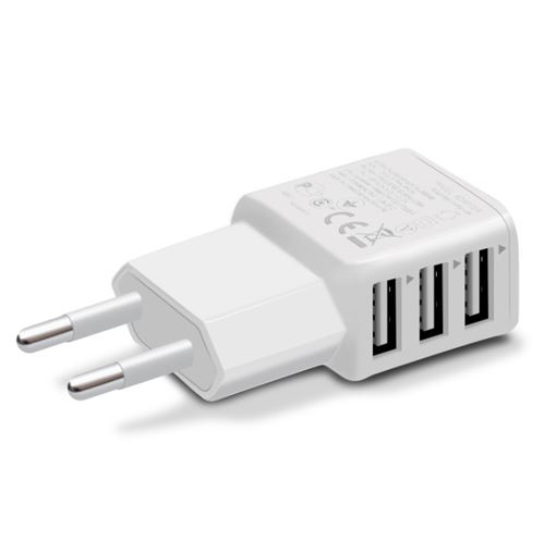 Chargeur Secteur vers USB Blanc 5V 2A Compatible iPhone 7 7Plus