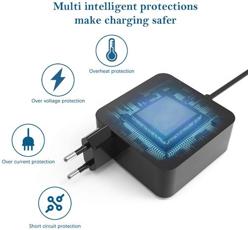 NEUE DAWN 65W Chargeur Ordinateur Portable pour ASUS R511L R510C R510L R553L R556B F751L F751N F540L F540S F540Y F541S F555 F552L F551 F550C F554 F502 F504 S300CA S400 Alimentation Adaptateur ASUS