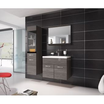 meuble de salle de bain rio led 60 cm lavabo bodega gris