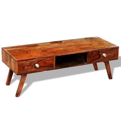 VidaXL Buffet de TV 2 tiroirs vintage 40 cm Bois massif de sesham
