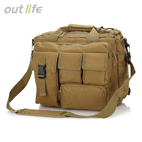 Outlife Outdoor Tablet Package Sac de messager tactique Sac à main camouflage imperméable militaire Brun