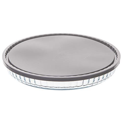 Plat rond en verre avec couvercle - D 27 cm