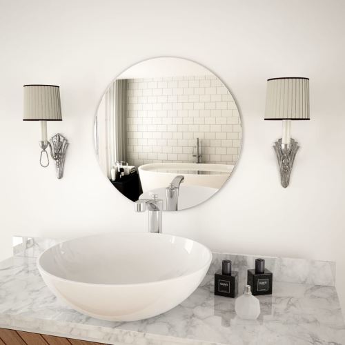 Miroir Mural Miroirs en verre Miroir Décoration pour Salon miroir Salle de Bains 50 cm Rond