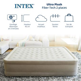 Lit gonflable Intex Ultra Plush 2 places Beige