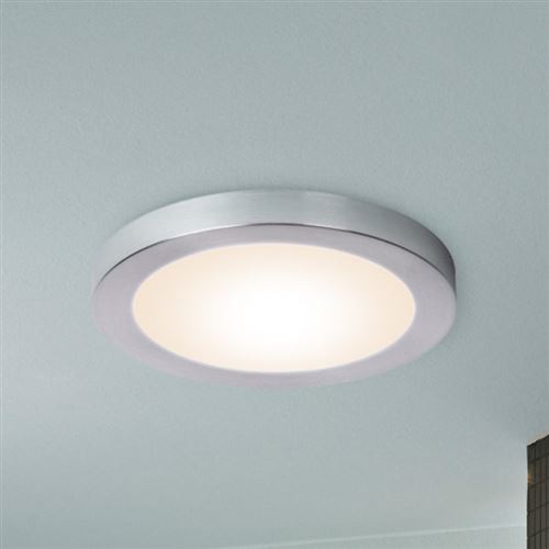 Plafonnier rond pour salle de bains en aluminium brossé IP44 Bath gris gris