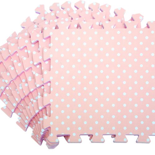 Littletom Tapis De Jeu Doux Pour Bebe Dalles Puzzle En Mousse Rose Points Autres Achat Prix Fnac