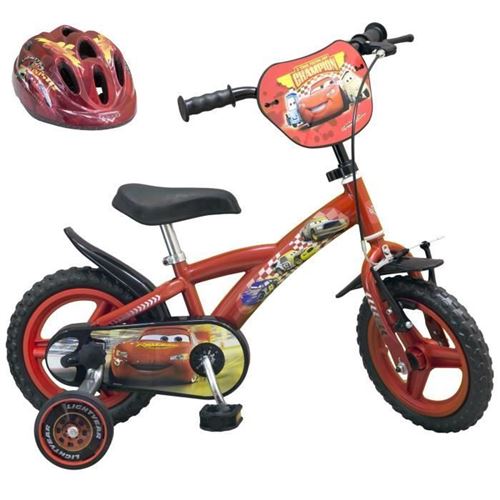 Cars Velo 12 + Casque - Enfant - Rouge Et Noir