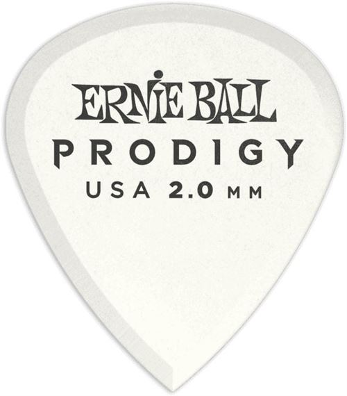 Ernie Ball 9203 - Sachet de 6 médiators minis Prodigy blanc - 2.00mm