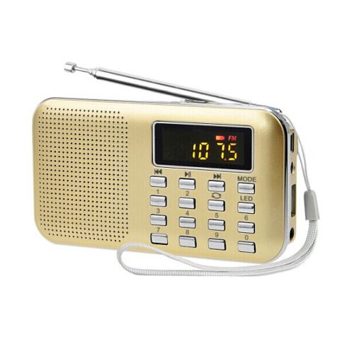 Ultra-mince FM AM Radio Supper numérique basse Mini haut-parleur USB TF LCD AUX LED Lumière