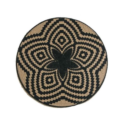 deko & co décor vannerie sauvage b - ø38 cm - beige et noir