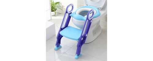 Siège de Toilette Enfant Pliable et Réglable Reducteur Bébé avec Marches Larges