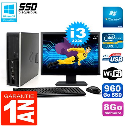 Pc hp compaq 8300 sff ecran 22' core i3-3220 ram 8go disque 960 go ssd wifi w7 État correct - Hewlett-Packard reconditionné disponible sur Fnac