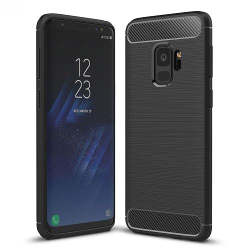 Galaxy S9 Coque Protection TPU Effet Carbone Brossé Noir ALS53004