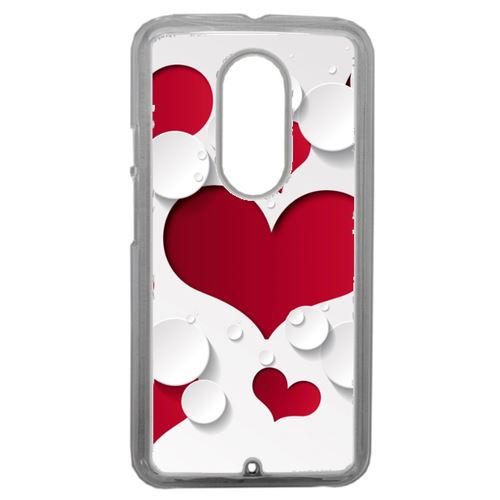 Coque Coeurs Compatible Motorola Moto X2 Transparent