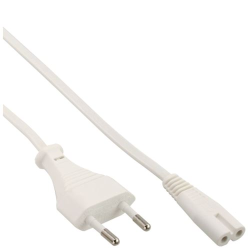 Câble d'alimentation InLine®, fiche Euro à fiche Euro8, blanc, 1,0 m