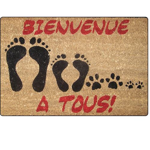 Paillasson coco imprime bienvenu 40 x 60 cm