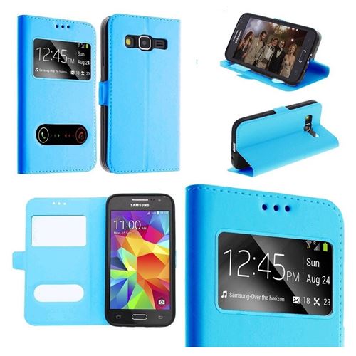 Etui Housse Coque Pochette View Case Bleu Turquoise pour Samsung Galaxy A5 2017