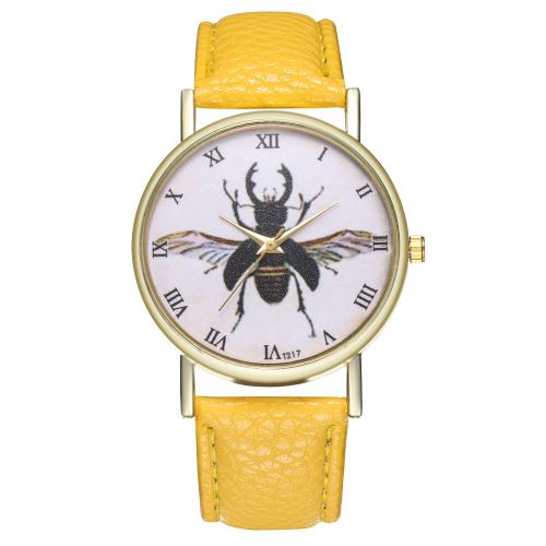 Version coréenne des dames montre montre à quartz T217-Ajaune